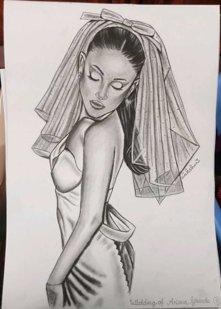Charcoal Drawing of Ariana Grande