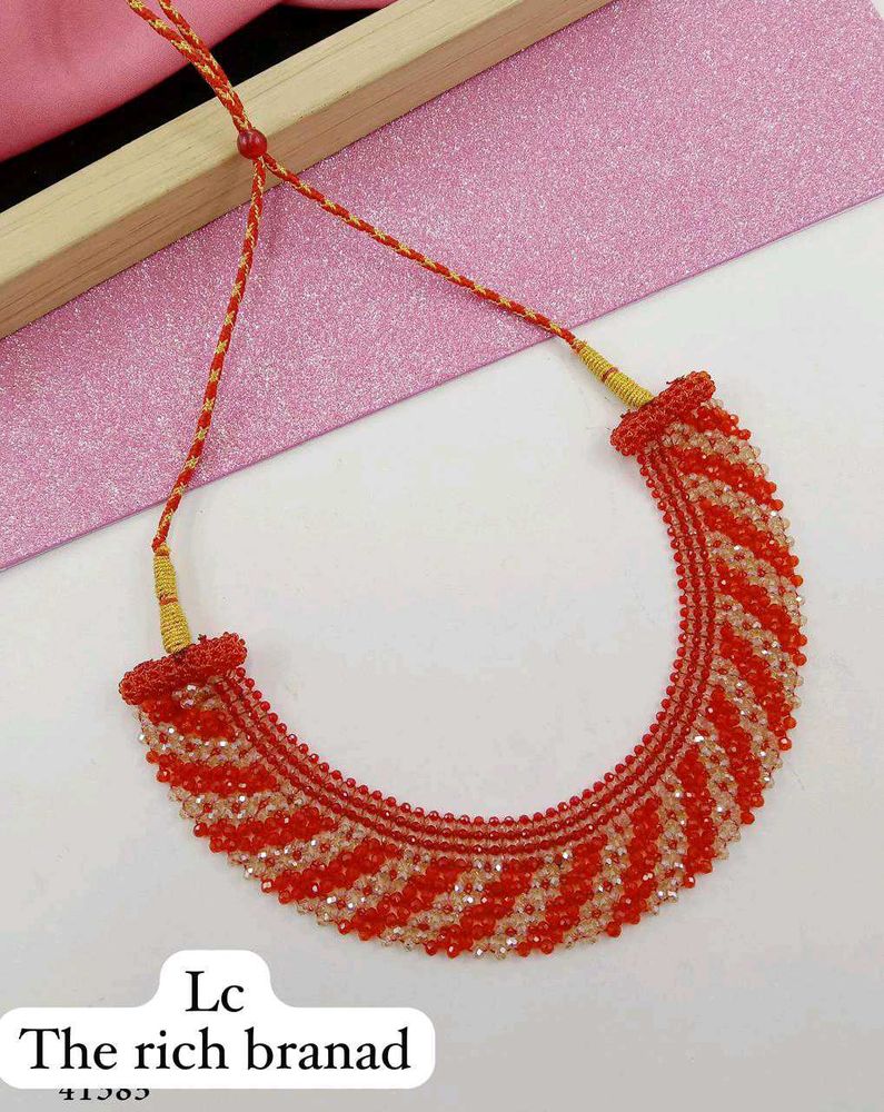 Red &amp; Gold Beaded Necklace