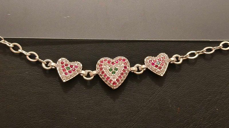 Heart Charm Bracelet pure silver