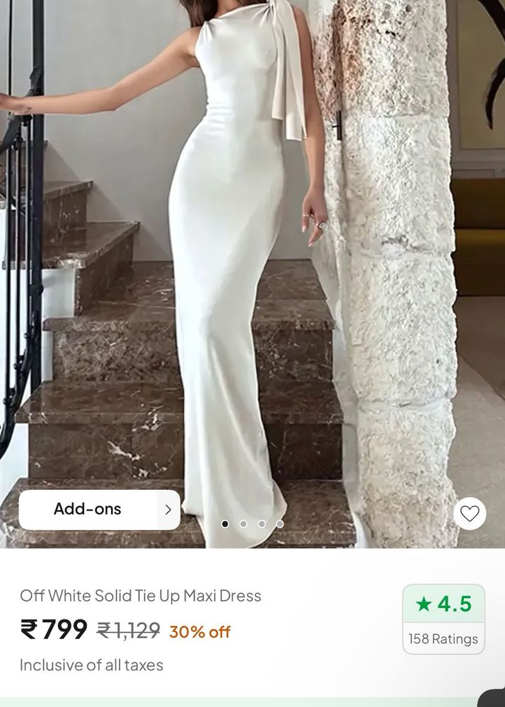 Elegant Off White Maxi Dress