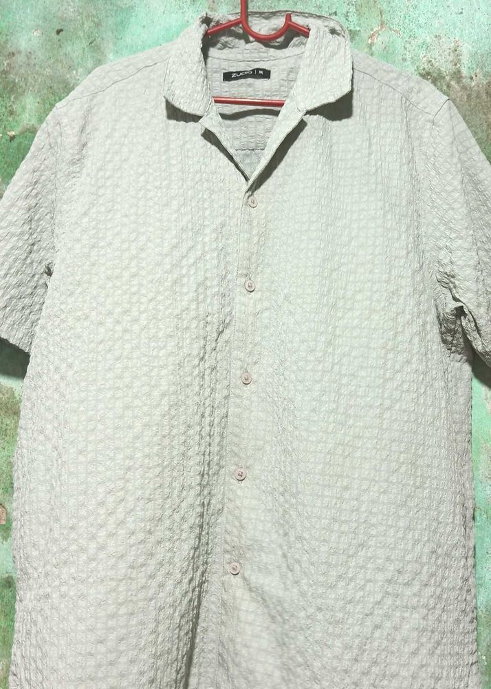 Textured Button-Down Shirt