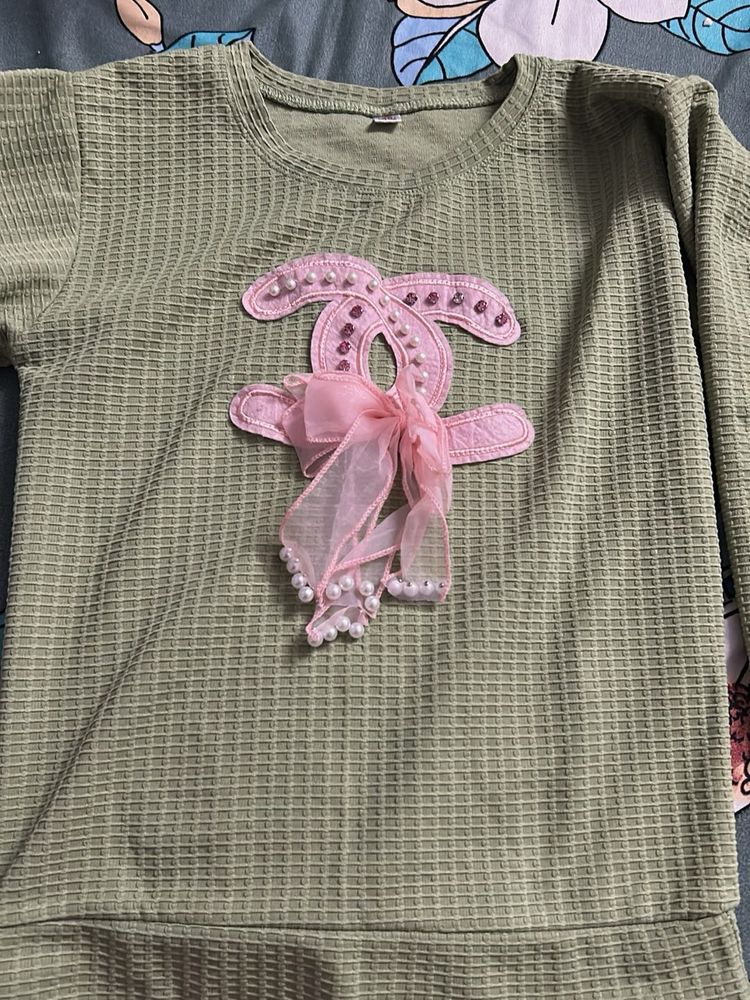 Stylish Green Top with Embellishment