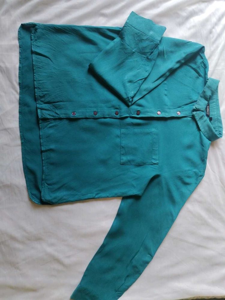 Teal Button-Down Shirt