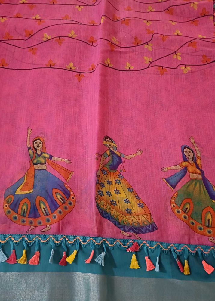 Pink Printed Saree