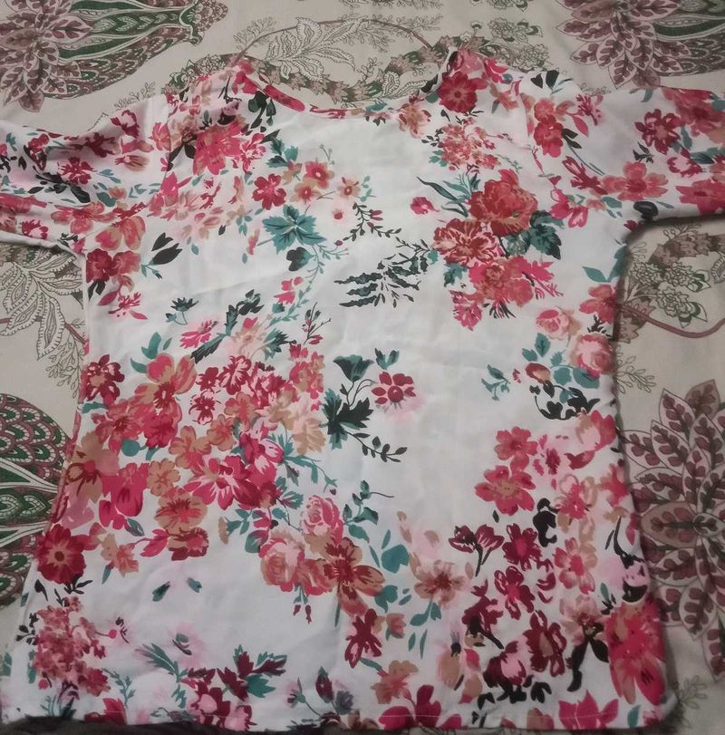 White Floral Top