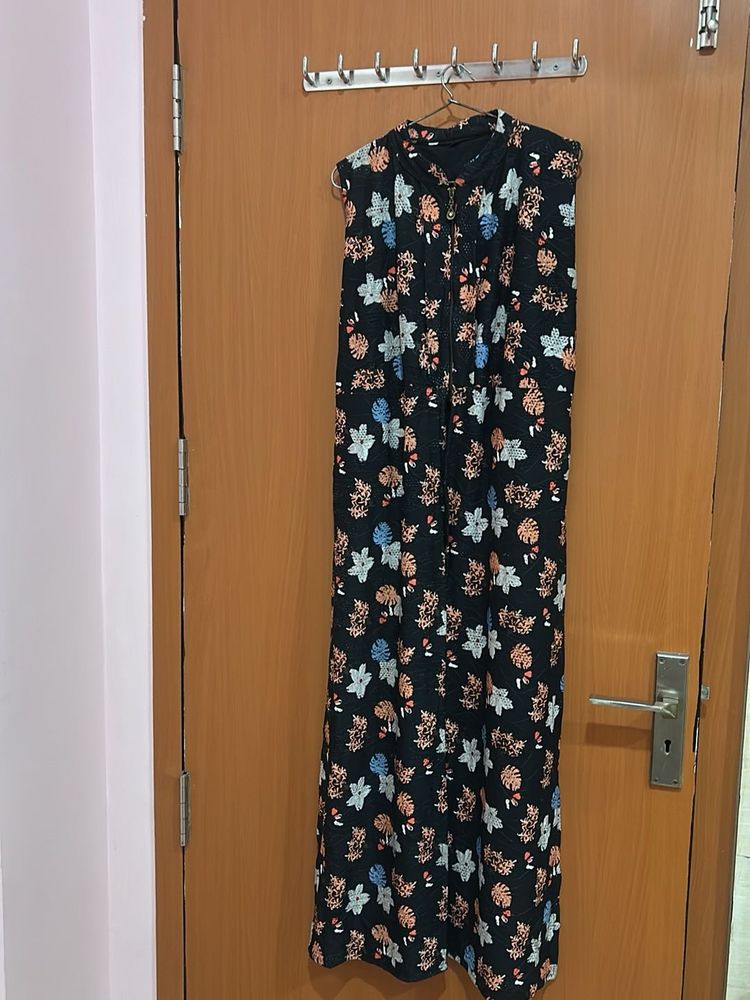 Floral Sleeveless Maxi Dress front ans side slit