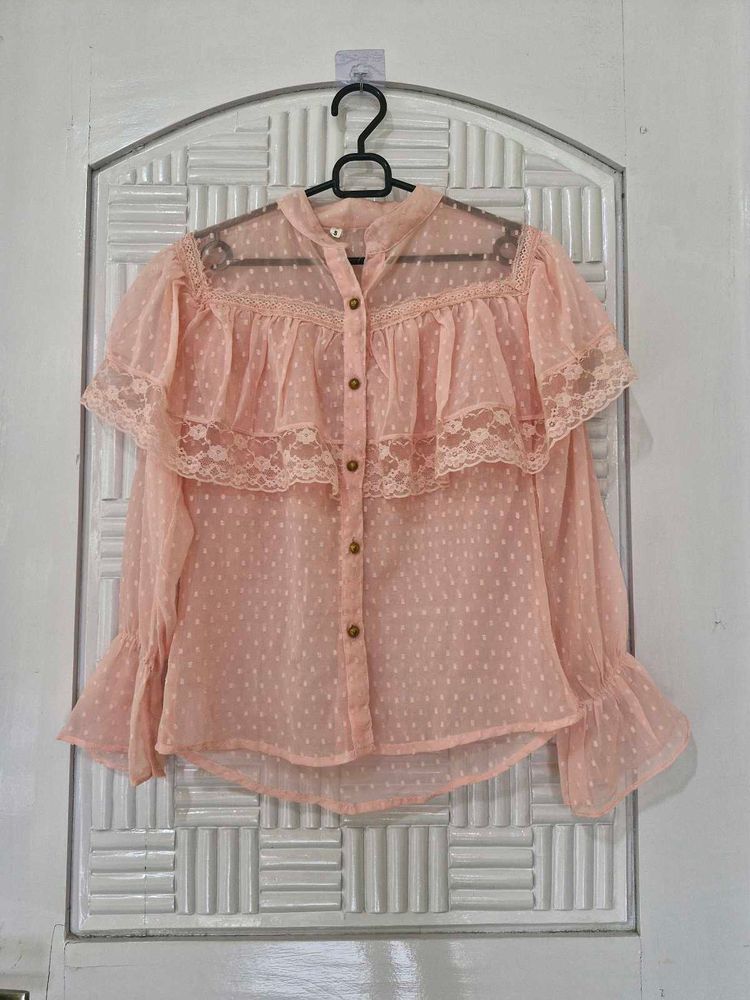 Full Sleeve Front Ruffle Top