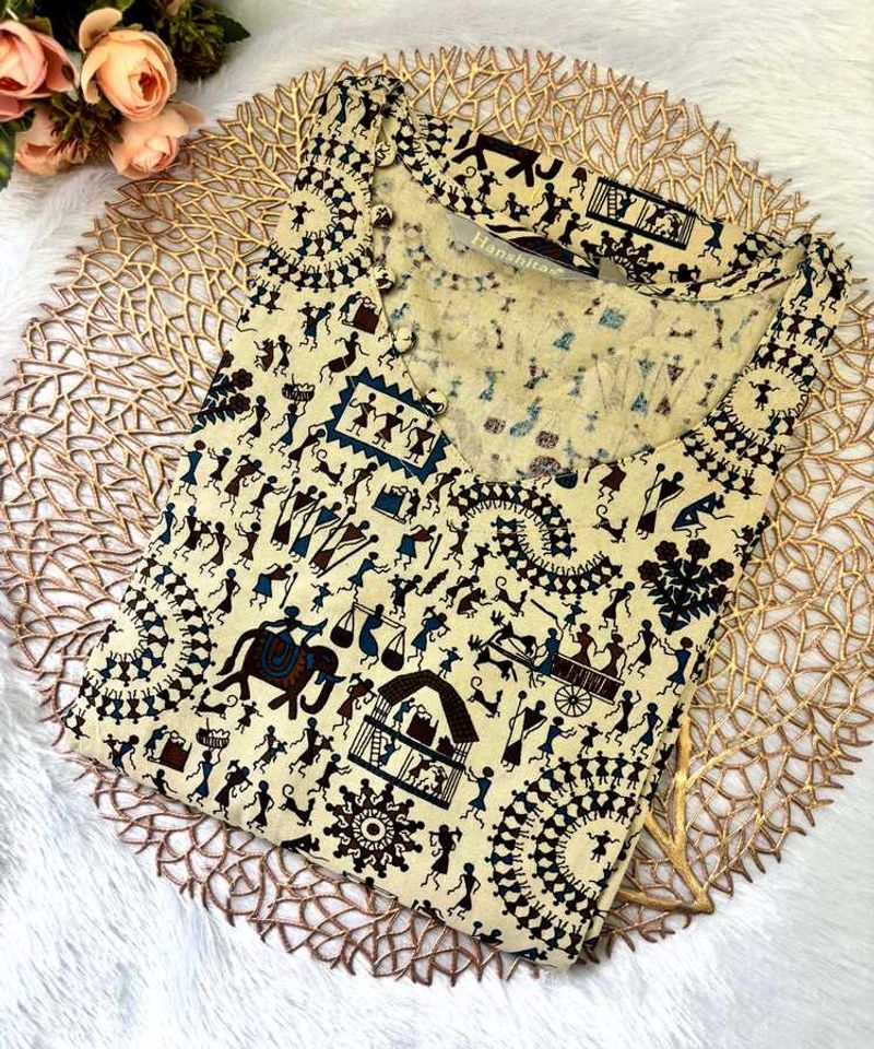 Vrindavan Tribal Print Kurti - Unique &amp; Colorful