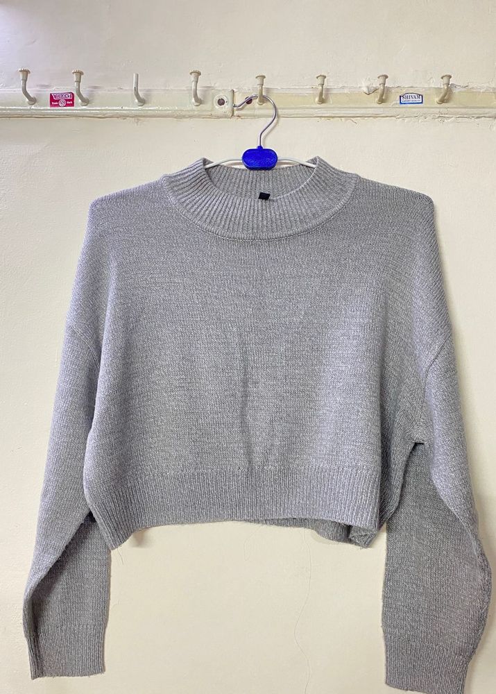Gray Knit Sweater, full sleeves