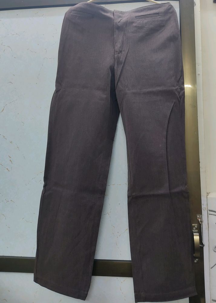 Brown Straight Fit Pant