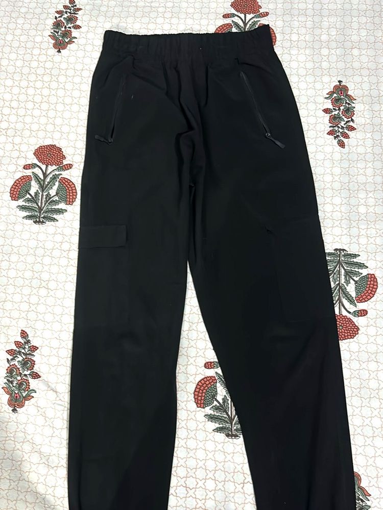 Black Cargo Track Pant For Men
