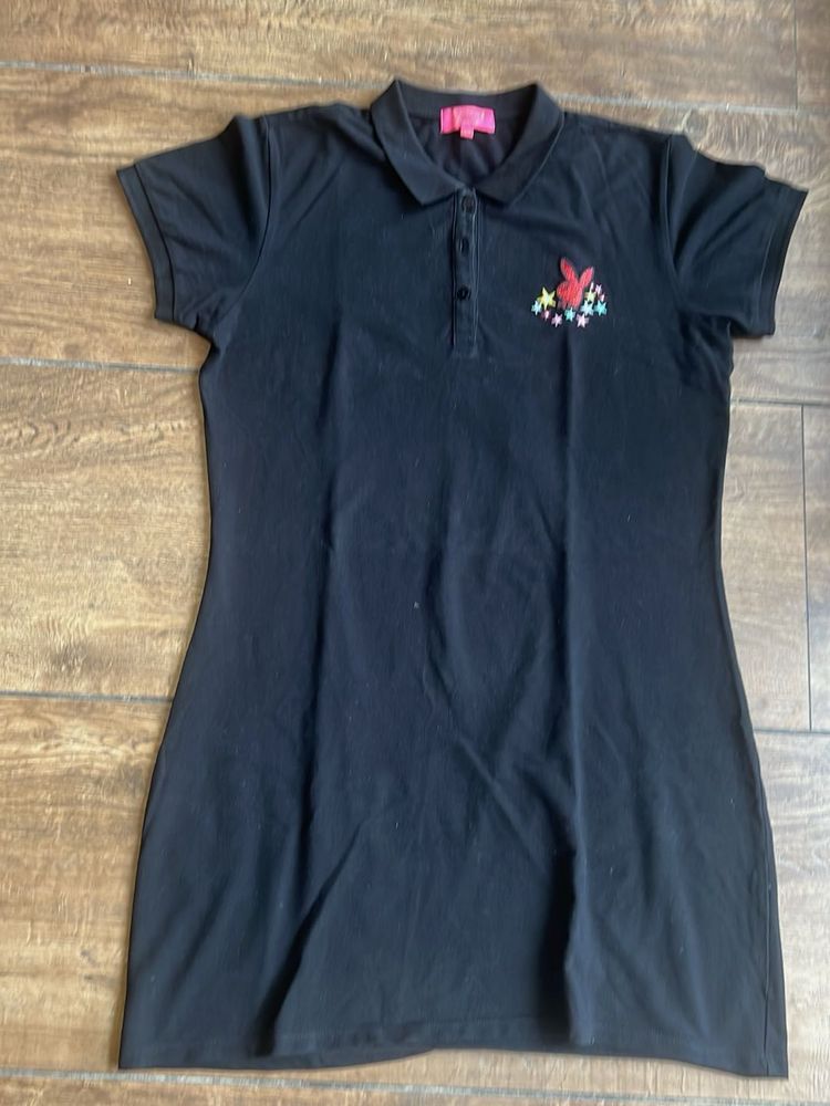 Playboy Bunny Black Polo Dress