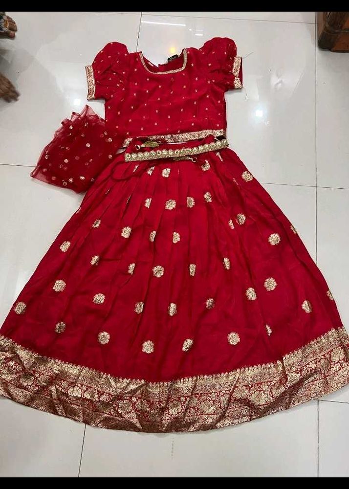 Banarasi Silk Lehnga For Girls