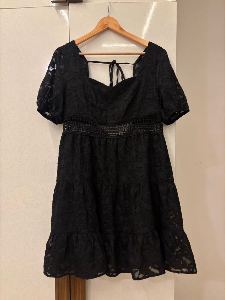 Elegant Black Tiered Dress