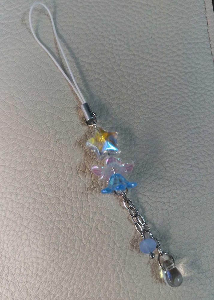 💙 Handmade Blue Dreamy Crystal Bloom Phone Charm