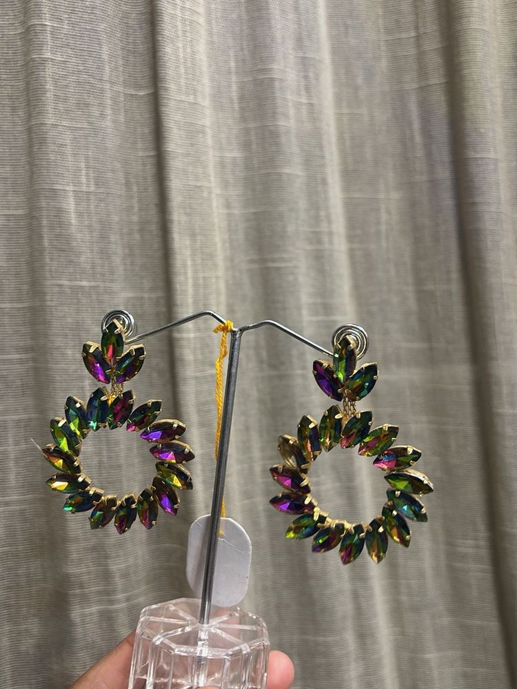 Stunning Gemstone Hoop Earrings