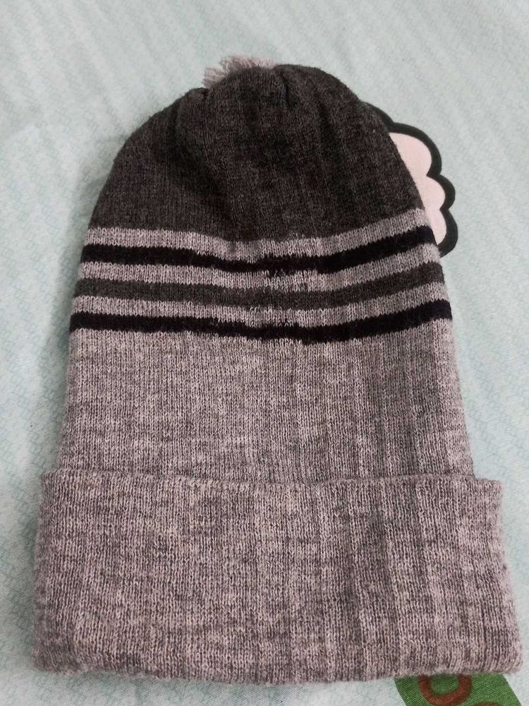 Striped Knit Beanie Hat