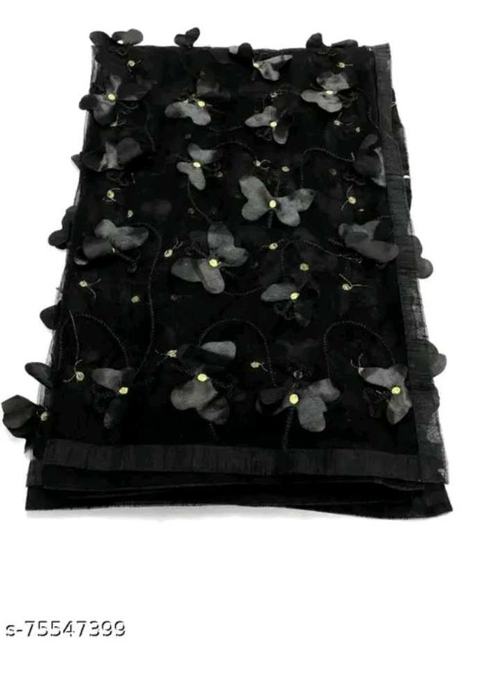 Butterfly Embroidered Net Dupatta