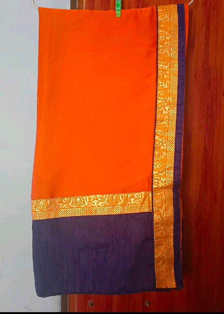 Offer 💥Festive Saree &amp; Blouse 🌟🧡💙🌟