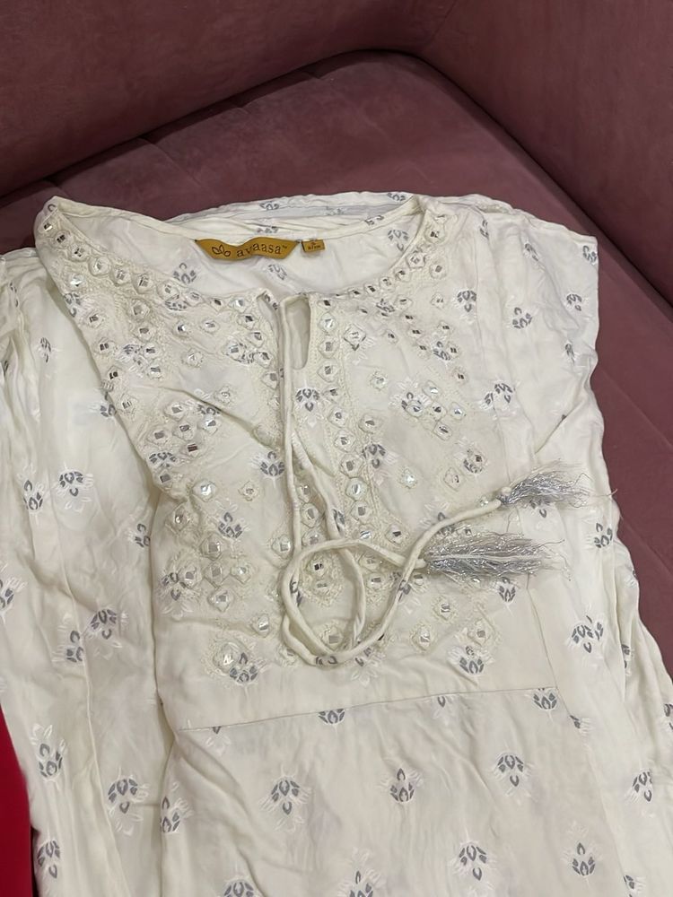 Off White a Line Kurta
