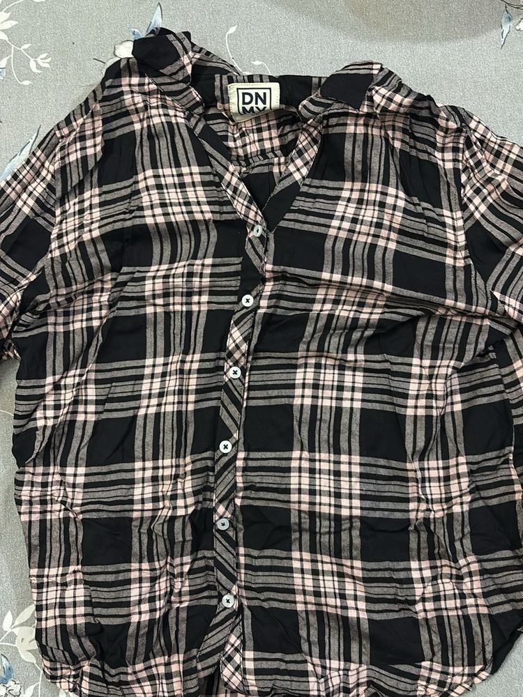 DNMY Plaid Button-Up Shirt