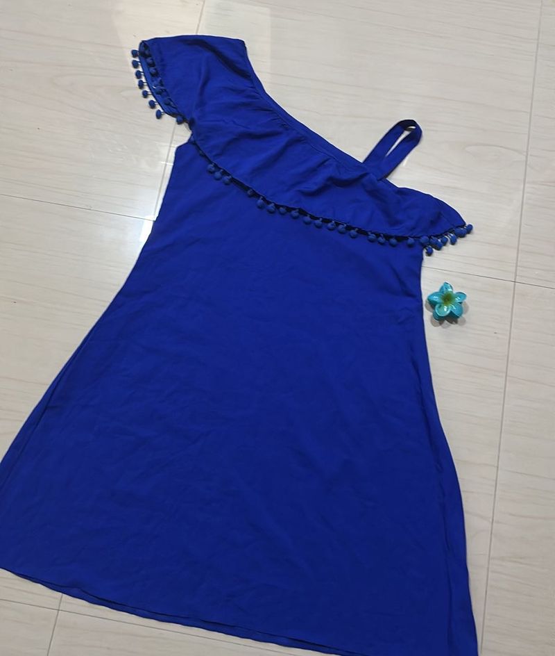 Blue One Shoulder Dress