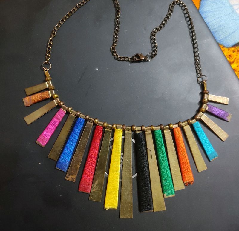 Oxidised Afghani choker necklace