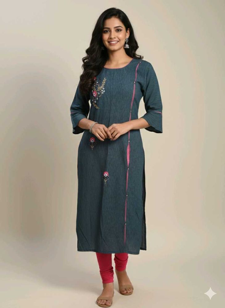 Embroidered Blue Kurta