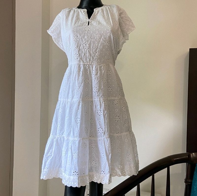 White Dress With Butterfly Sleeves