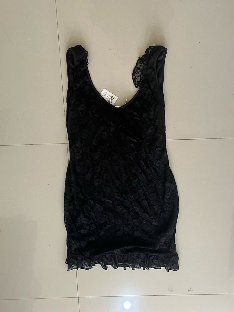 Elegant Black Lace Mini Dress