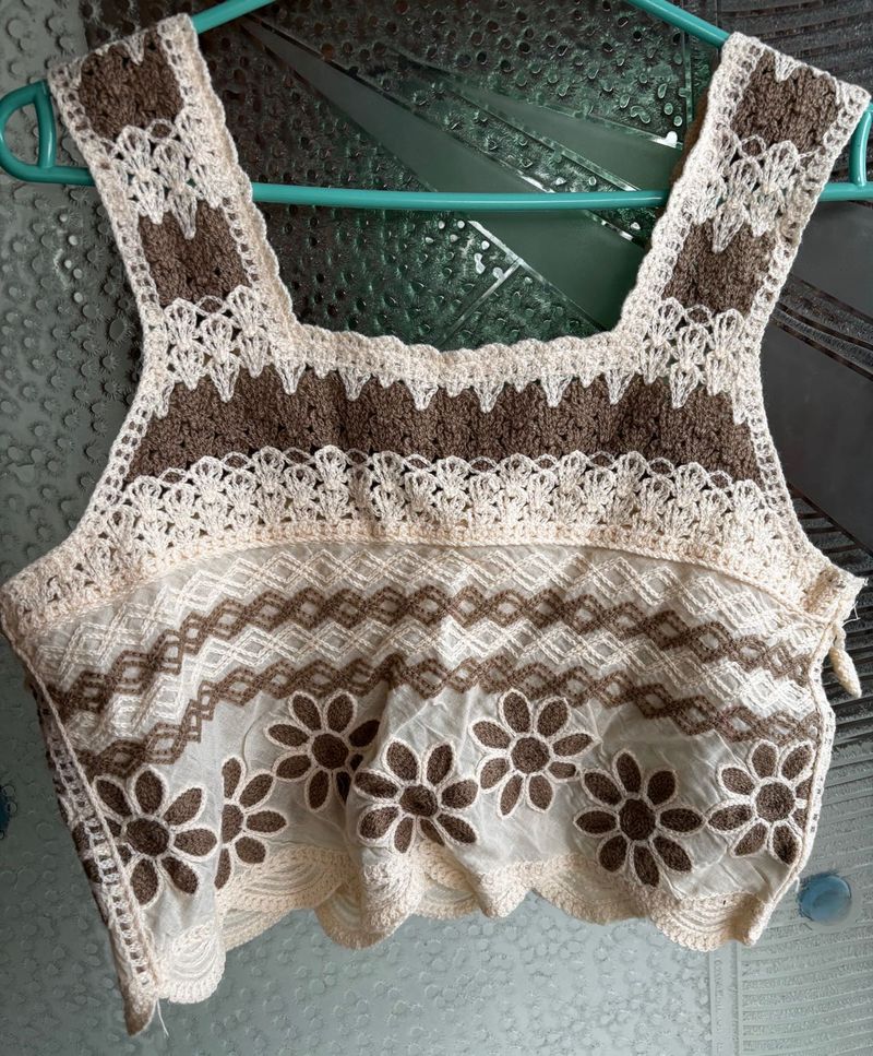 Crochet Lace Floral Tank Top