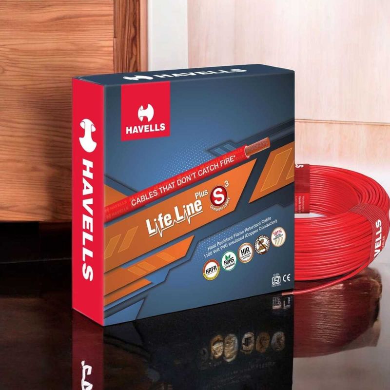 Havells LifeLine+ S3 | 2.5 sq.mm Copper Wire 90m