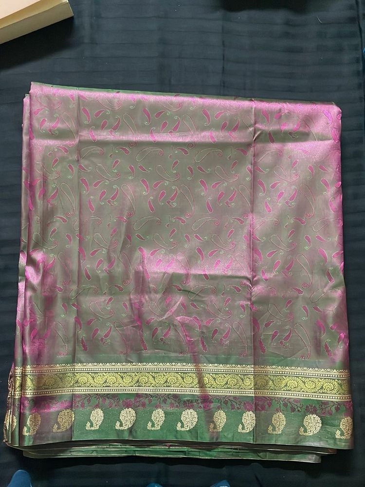 China Silk Saree - Dual Shade