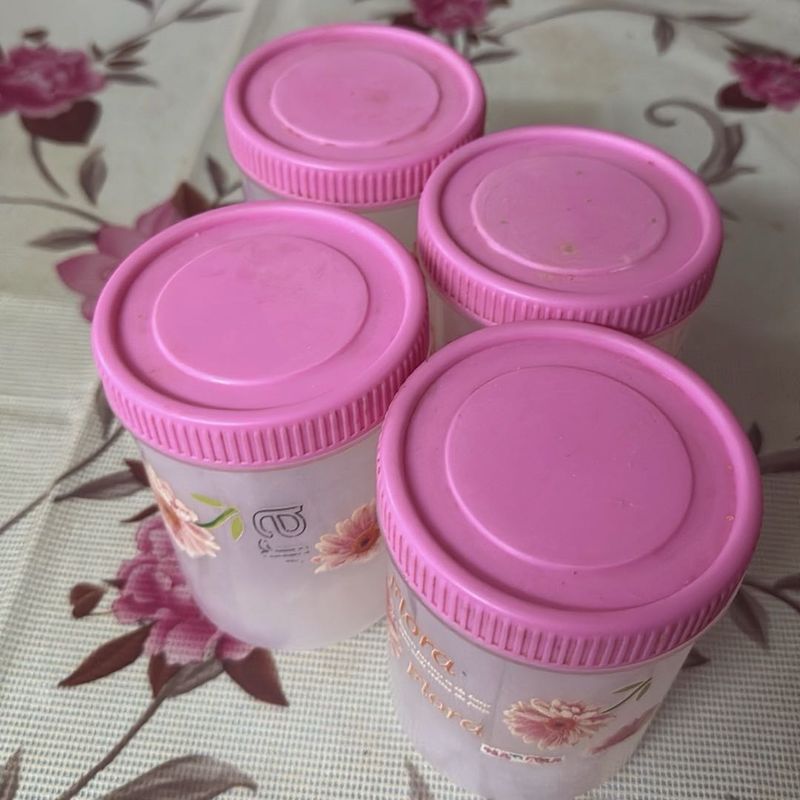 Set Of 4 Pink Containers