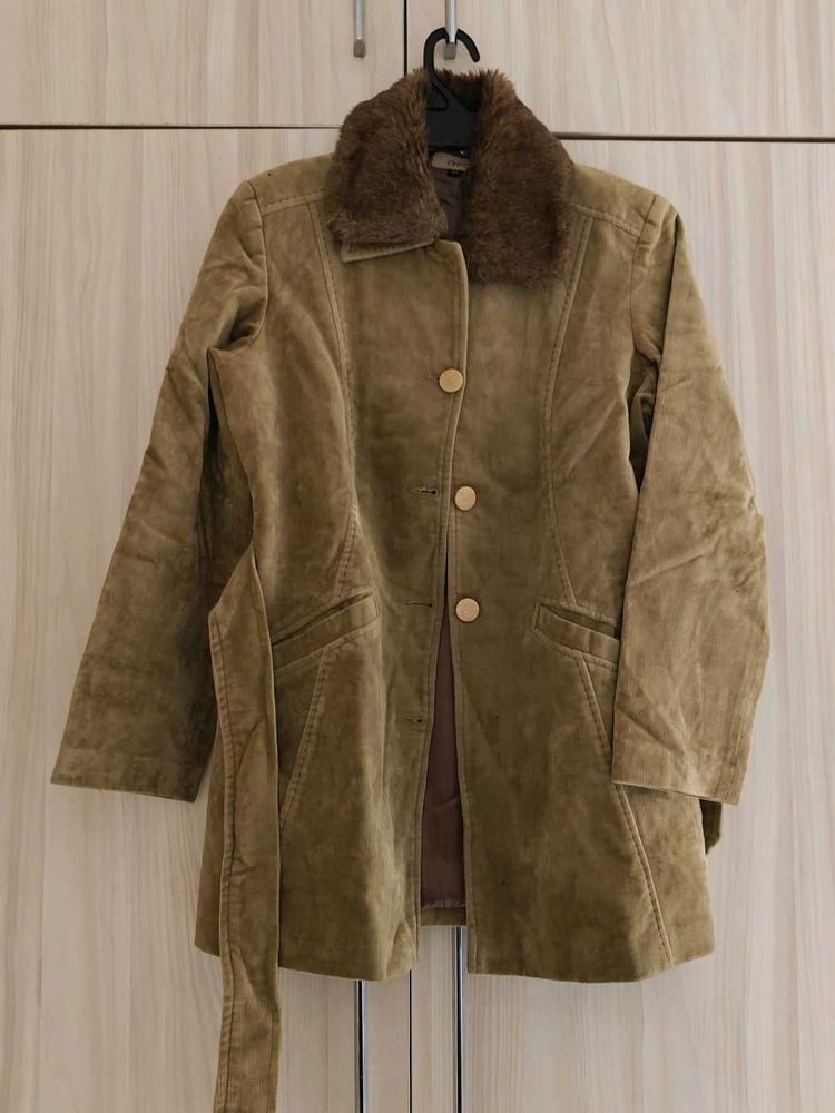 Vintage Faux Fur Collar Coat