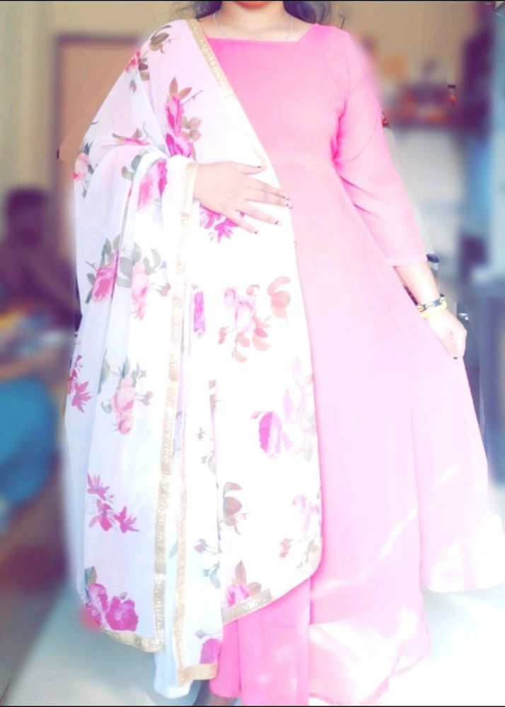Plus Size Anarkali With Dupatta