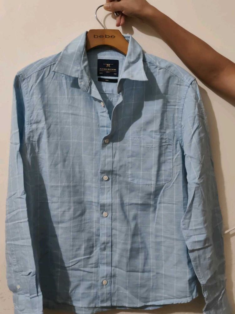 Light Blue Checked Shirt