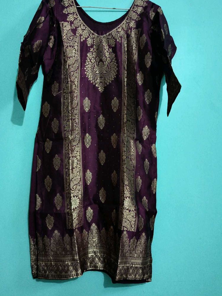 Purple Kurta plazo suit