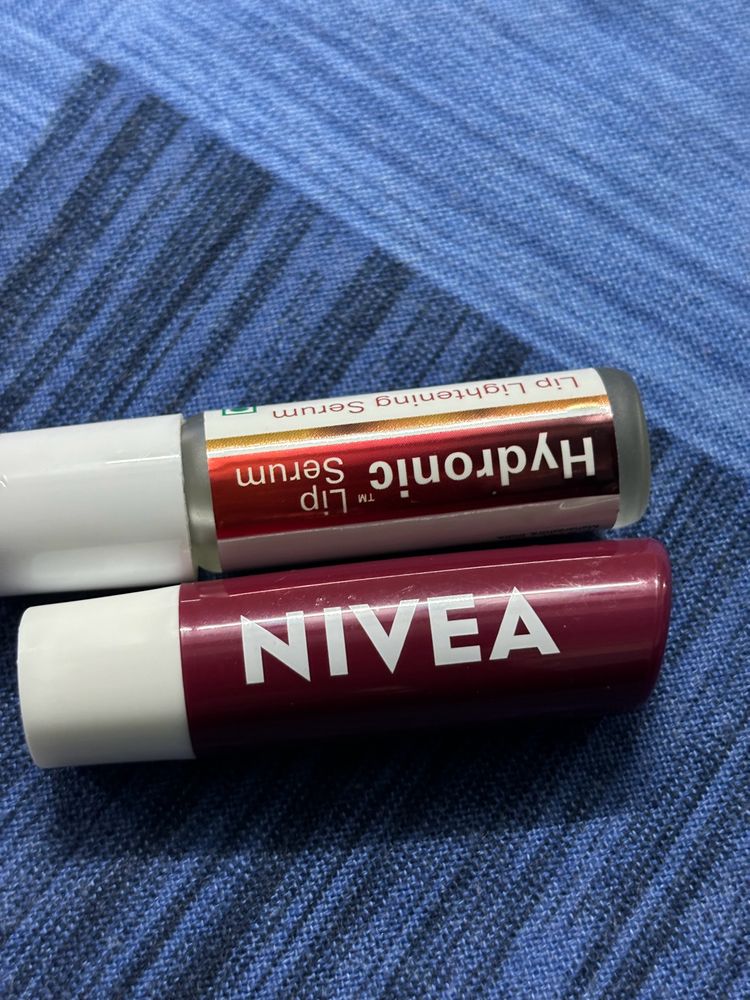 Combo Of Nivea Balm And Hydronic Lip Serum