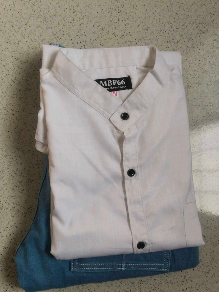 White Button-Down &amp; Blue Jeans