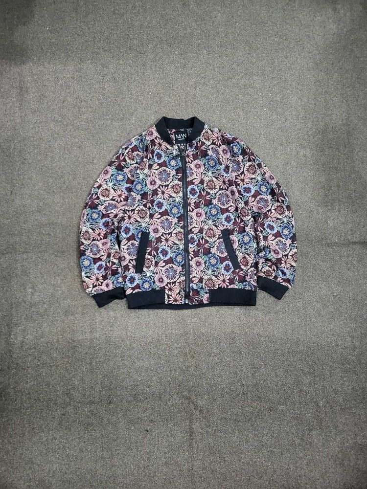 boohooMAN Floral Print Bomber Jacket