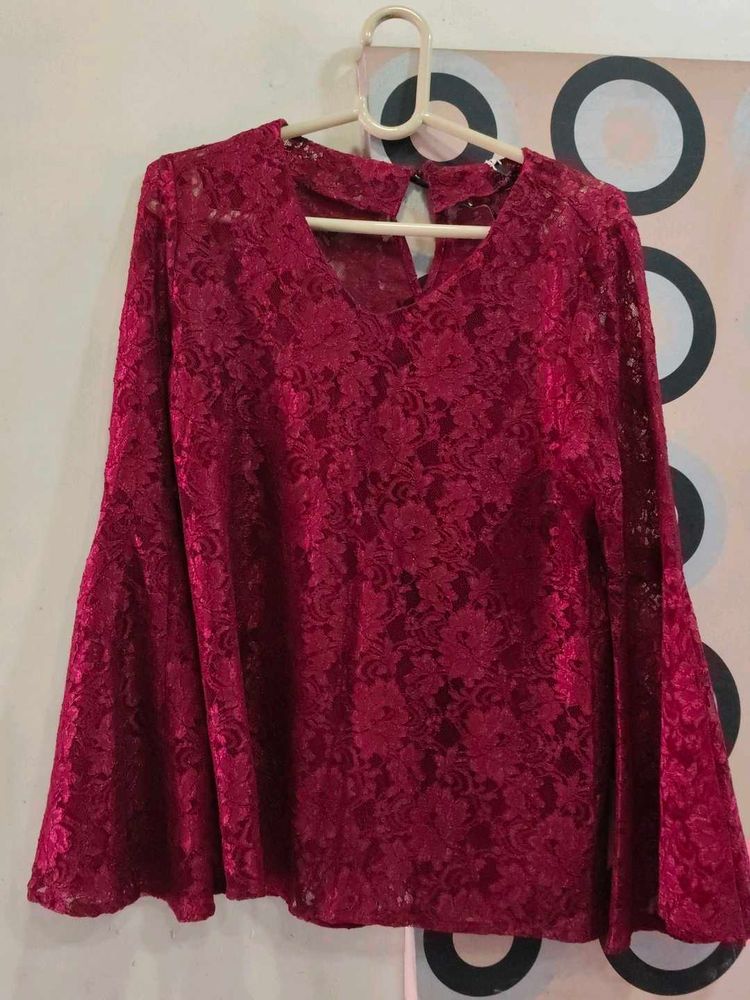 Lace Bell Sleeve Top