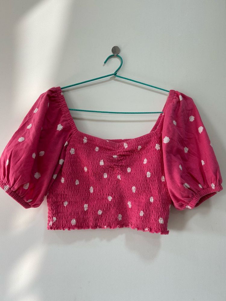 ONLY Polka Dot pink Top