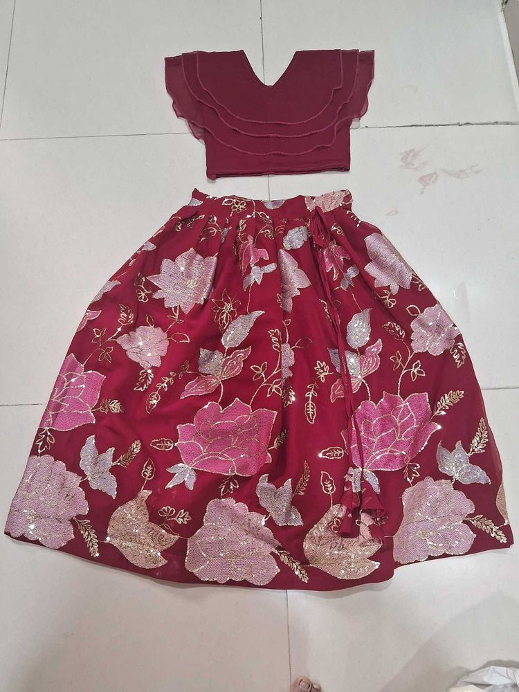 6to 10year Girl Lahnga And Crop Top