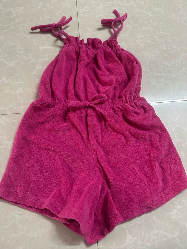 Pink Terry Romper