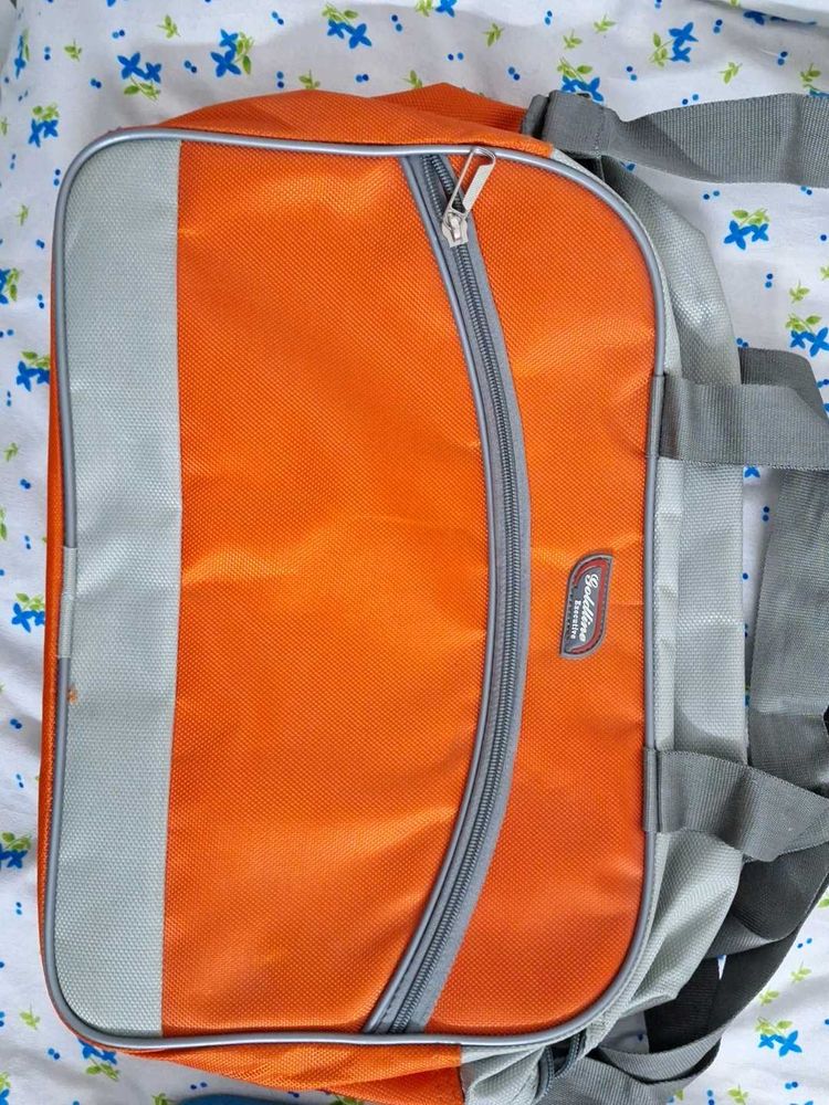 Orange &amp; Grey Durable Travel Shoulder Bag
