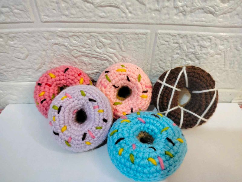 Crochet Donut Keychain