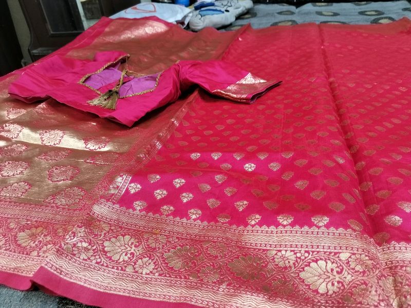 Rose Pink Banarsi Saree