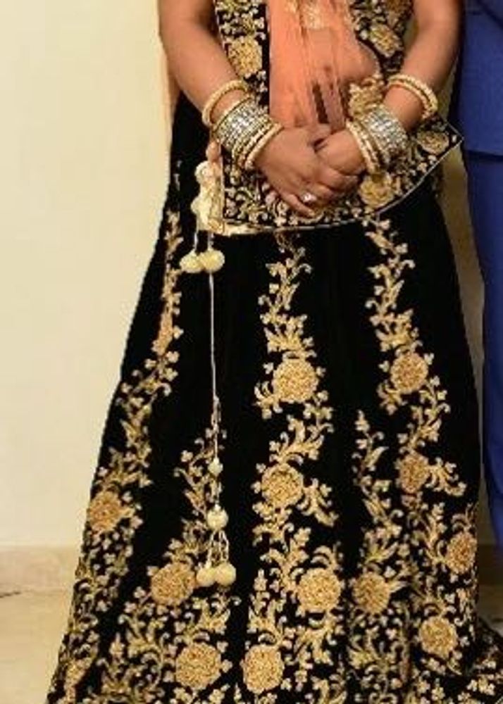 Elegant Black &amp; Gold Lehenga