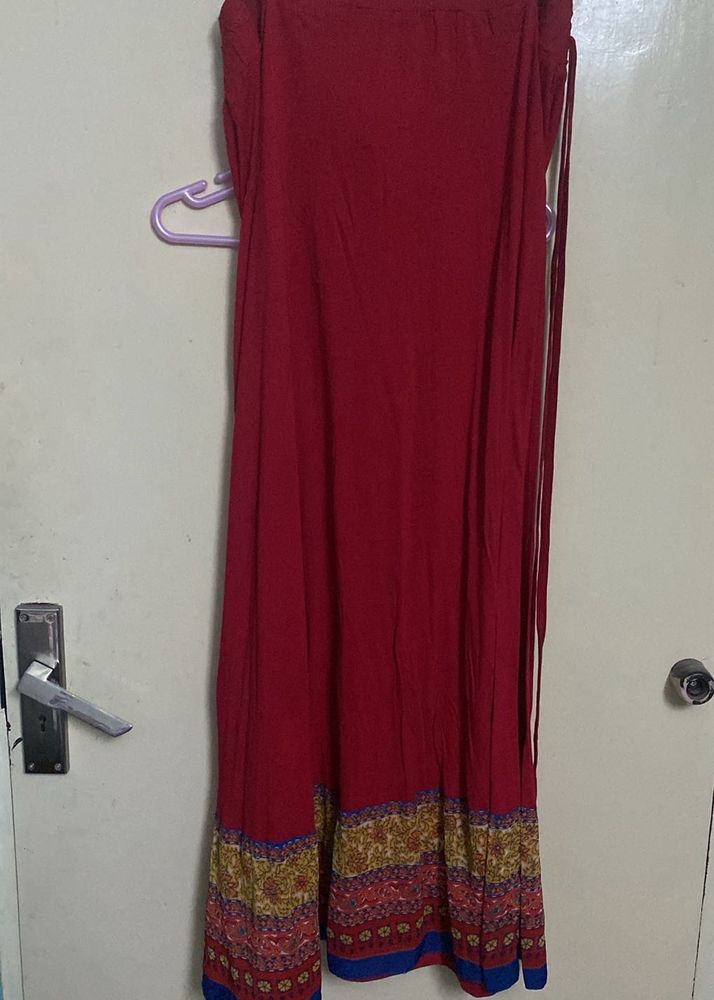 Red Ethnic Skirt